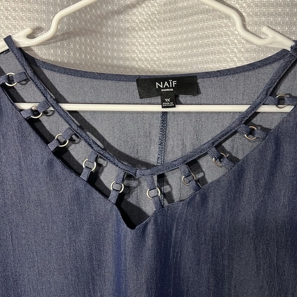 NAÏF Women’s Mid 3/4 length Bell Sleeve Mid Dress size 1X - Picture 2 of 10